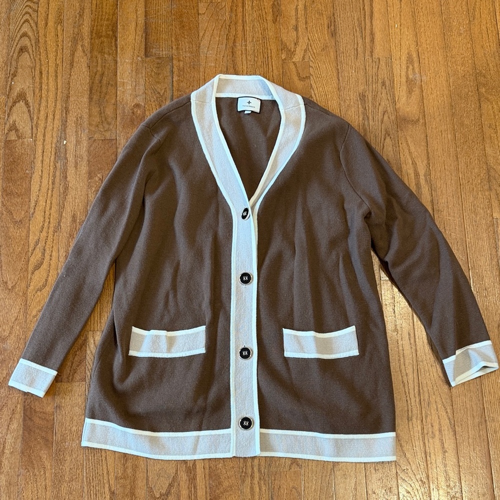 Tuckernuck Chocolate and Ivory Women's Cardigan